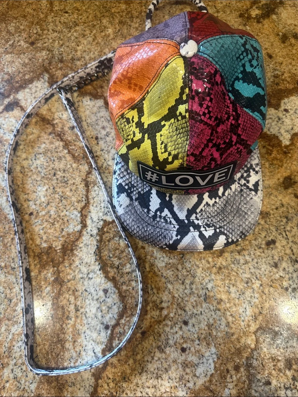 #LOVE Multicolor Snake-Print Kids Cap